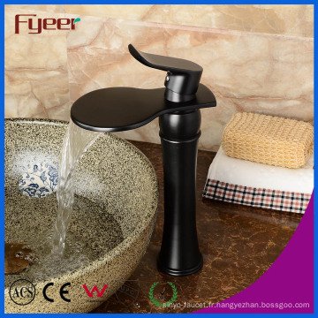 Fyeer New Fashion Big Spout Salle de bain Cascade Robinet Vaisselle Noire